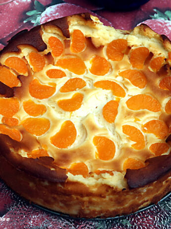 Gâteau au fromage blanc et mandarines